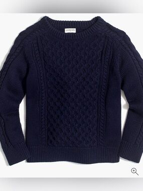 Boys Crewcuts Navy crewneck cable knit sweater
